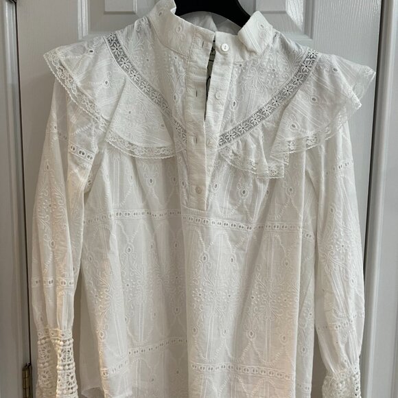 NWT Tuckernuck White Eyelet Mirabella Blouse - Size Large - Picture 6 of 6